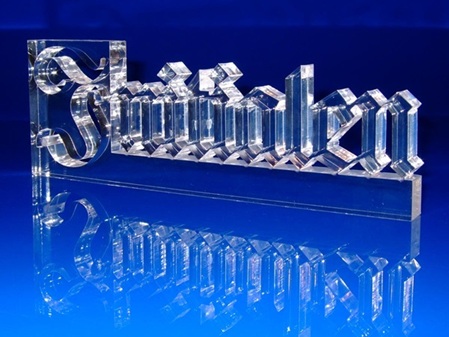 Muster Buchstaben Acrylglas farblos GS Initialen