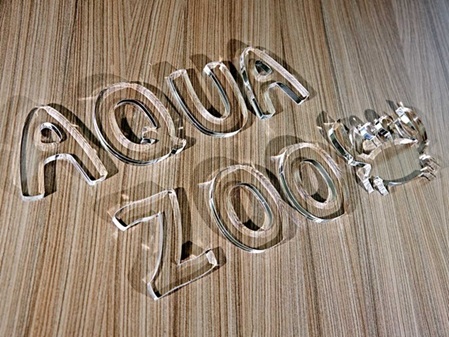 Muster Buchstaben Acrylglas farblos GS Aqua Zoo