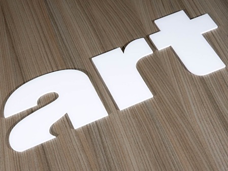 Acrylglas Buchstaben Muster weiß arte