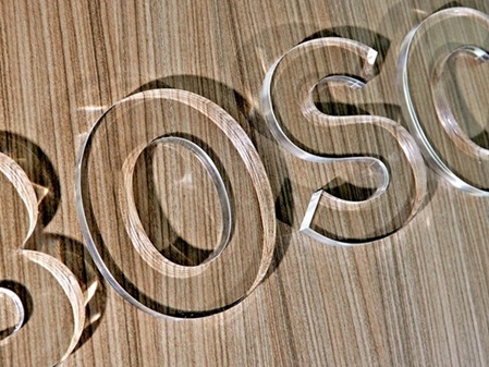 Muster Buchstaben Acrylglas farblos GS