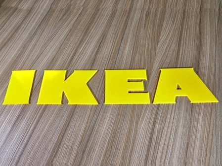 Acrylglas Buchstaben Muster gelb IKEA