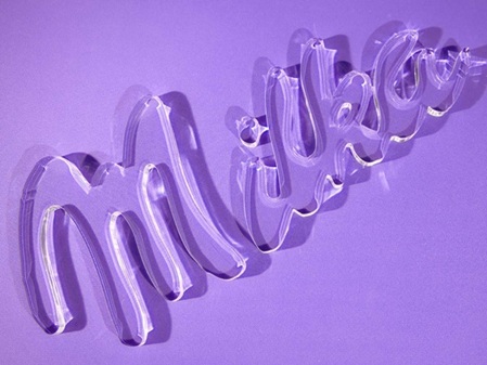 Muster Buchstaben Acrylglas farblos GS Milka